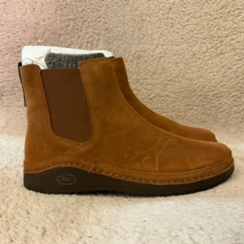 Chaco Paonia Chelsea Ankle Boots Womens 8 Cinnamon Brown Suede Waterproof New